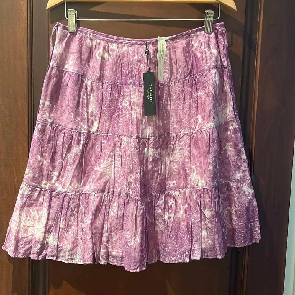 Talbots lilac crinkle skirt